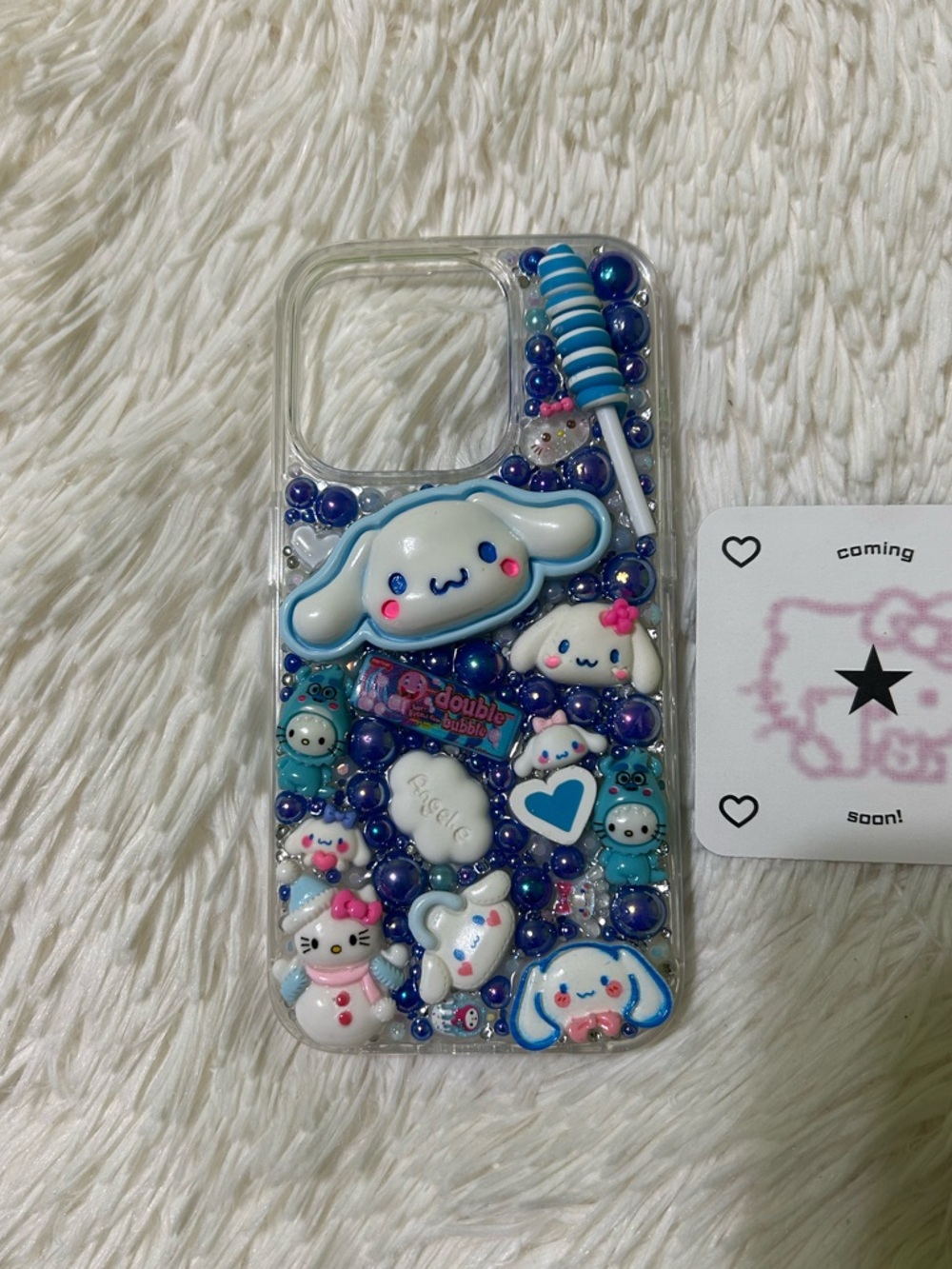Handmade iPhone 15 Pro Junk Case Cinnamoroll Hello Kitty Kawaii Coquette Y2K